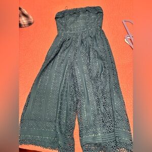 Greylin Teal Lace Jumpsuit